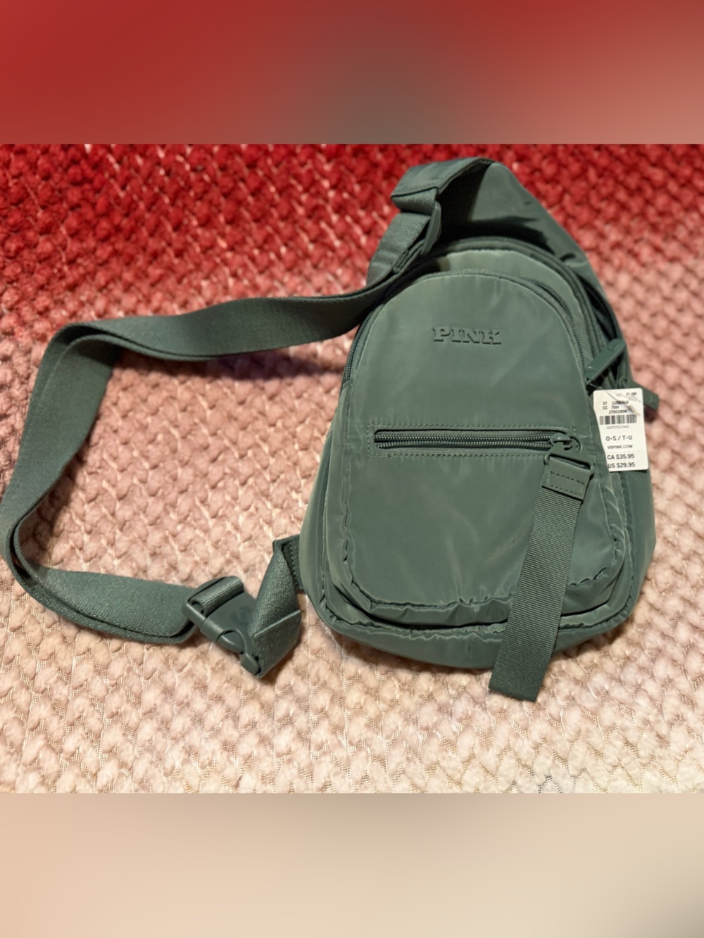 Pink by Victoria Secret Green Crossbody Sling Bag